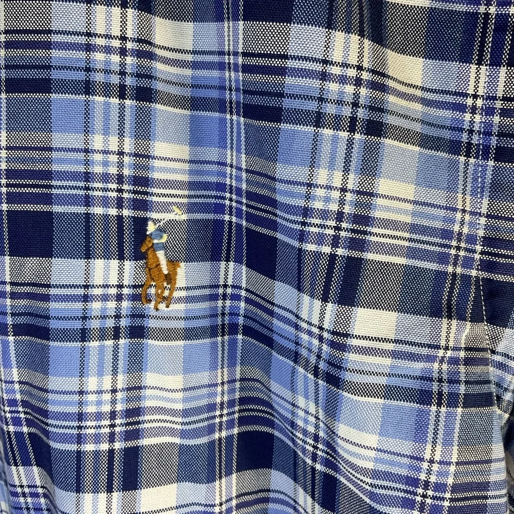 Ralph Lauren Shirt Mens Large Button Down Plaid Short Sleeve Pony Casual - Picture 3 of 6